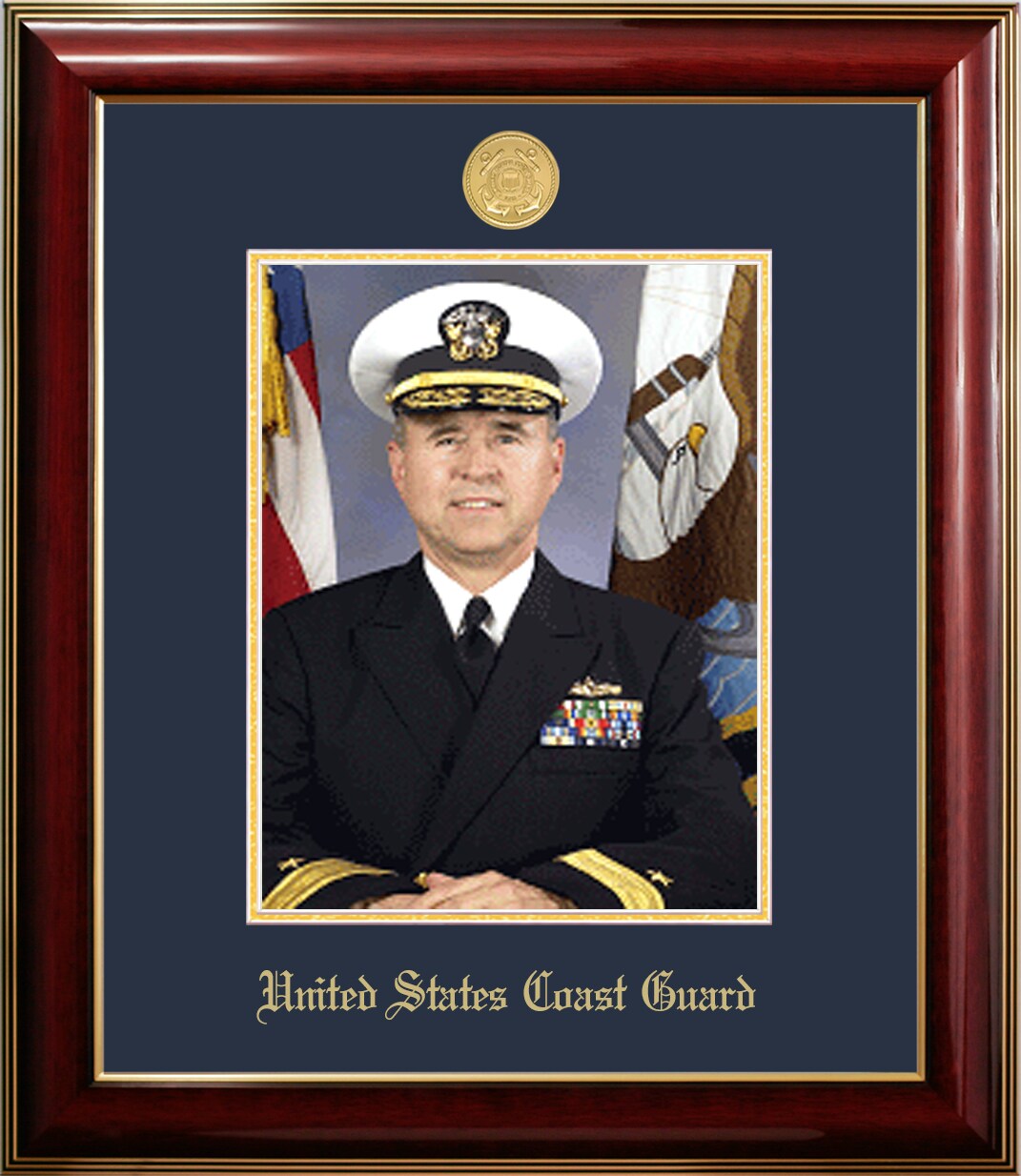 Patriot Frames Coast Guard 8x10 Portrait Classic Frame with Gold Medallion