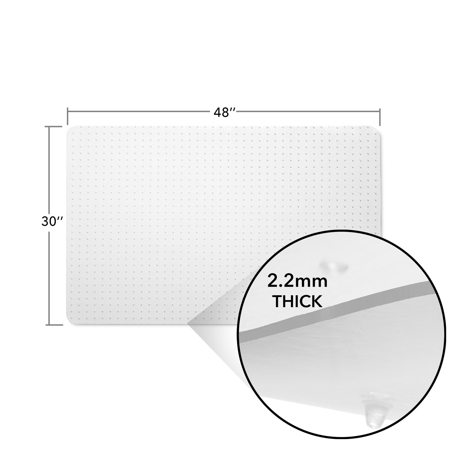 WorkOnIt Office Desk Chair Floor Mat, Clear