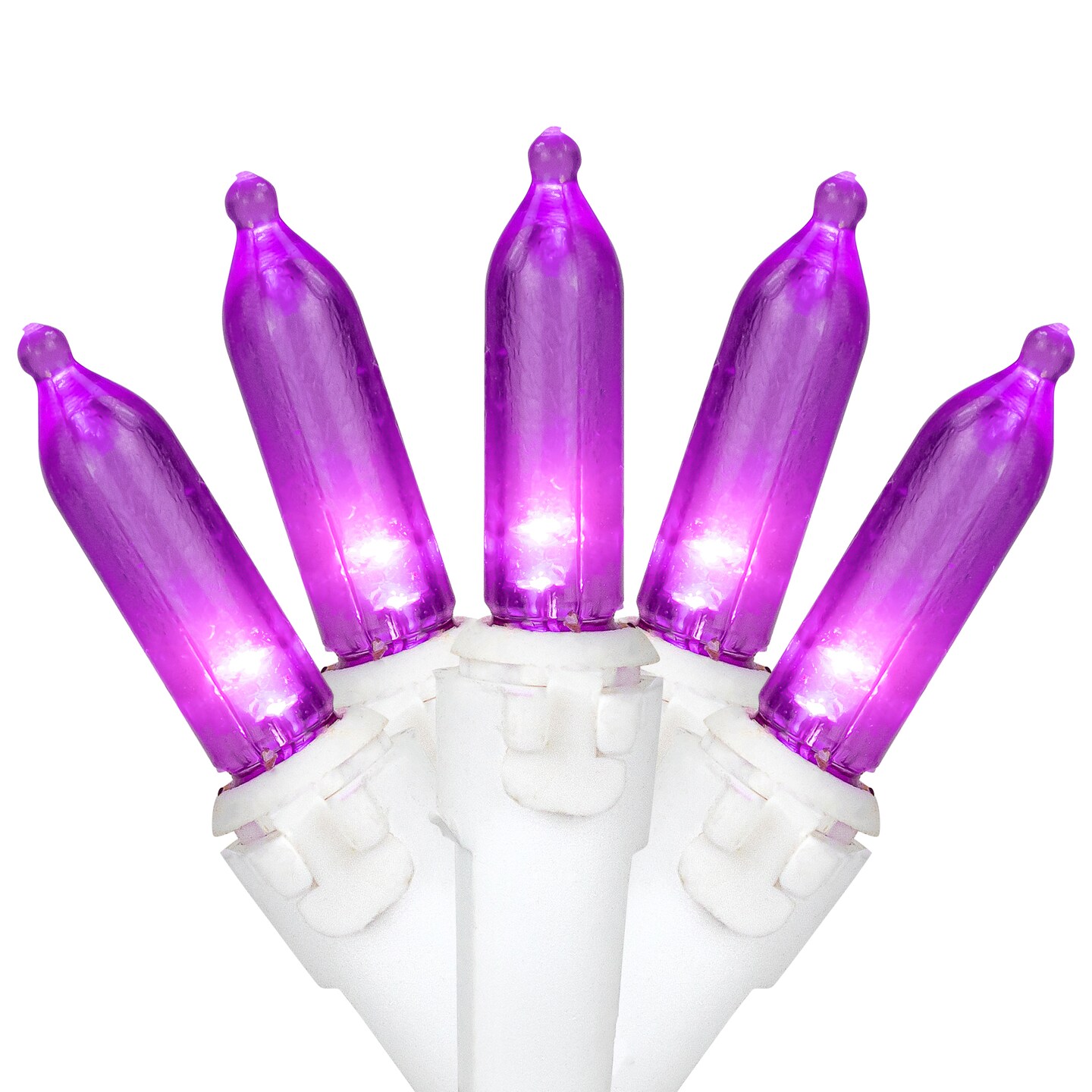 Northlight 50-Count Purple LED Mini Christmas Lights, 16.25 ft White Wire