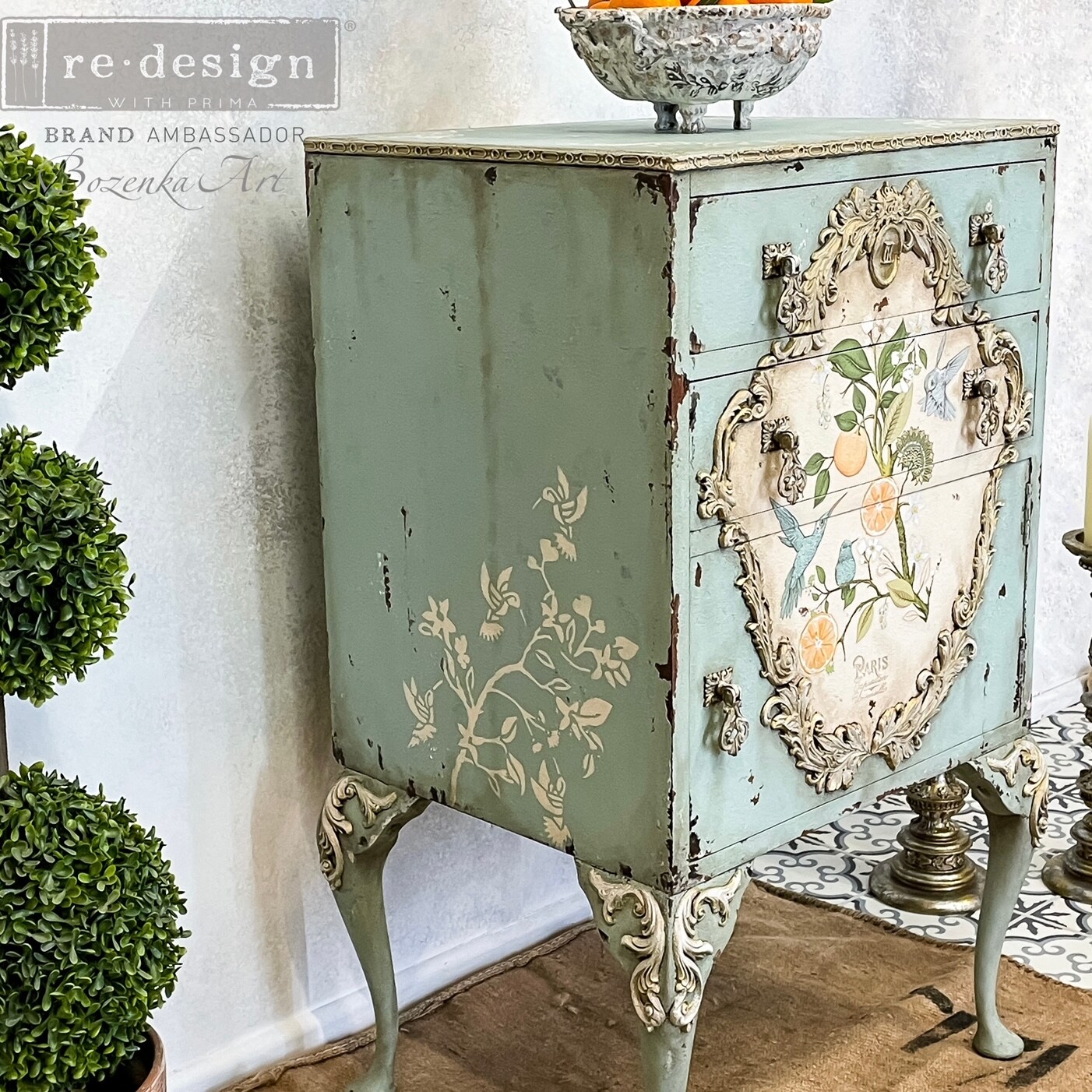 Redesign With Prima Decor Stencils - Hummingbird - 1 pc, sheet size 9&#x22;x12&#x22; 655350656621