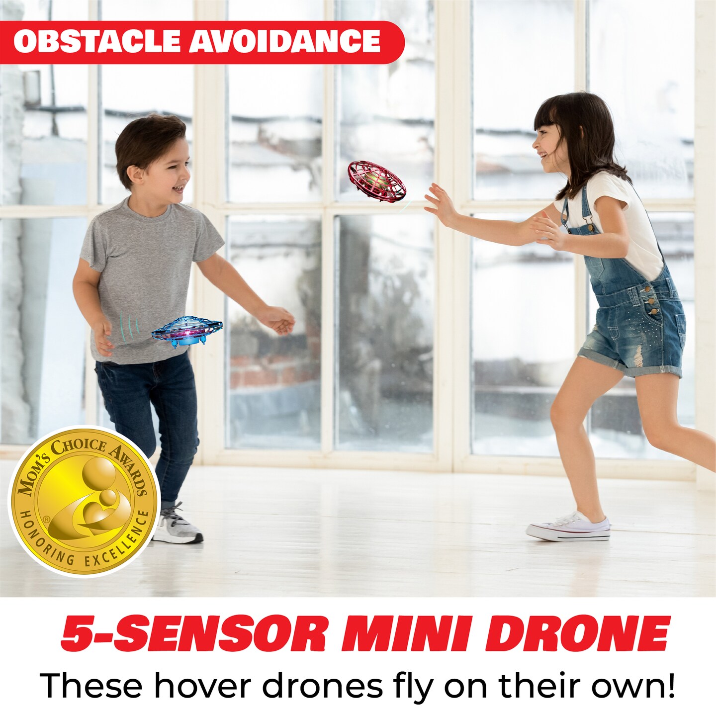 Force1 Scoot Duo Hand Operated Drone for Kids or Adults - 2pk
