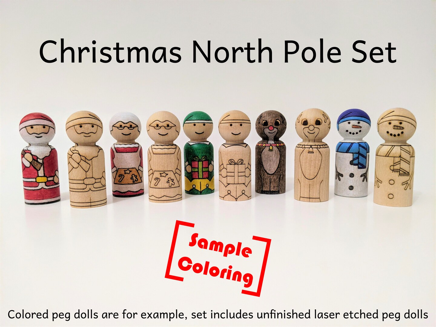 Christmas North Pole Peg Doll Set by Pegsies&#x2122;