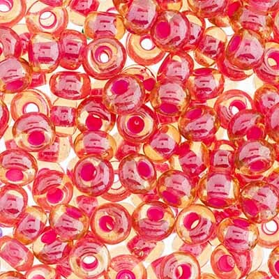 John Bead 2/0 Color Lined Czech Glass Seed Beads, 24g