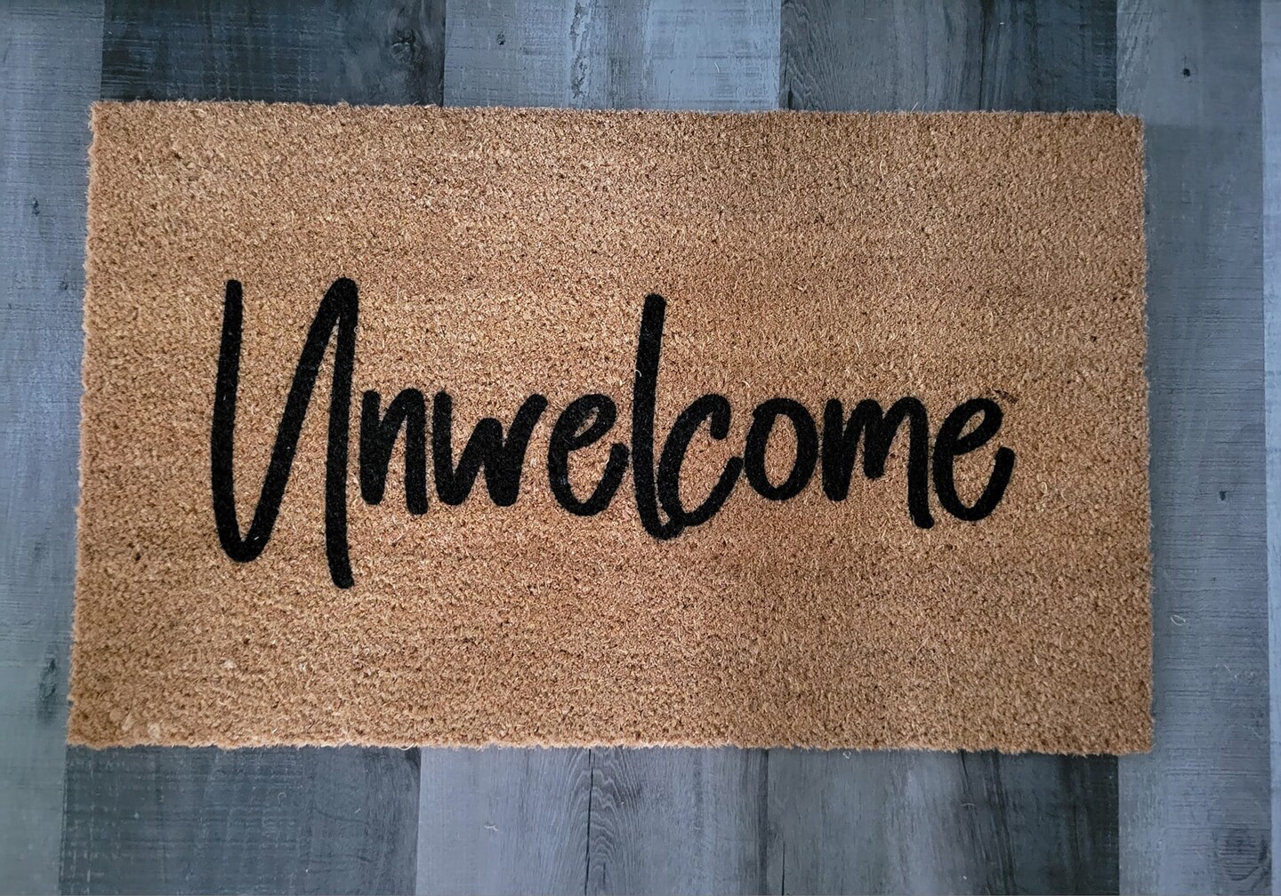 Unwelcome Door Mat, Funny Welcome Mat, Rude Front Doormat