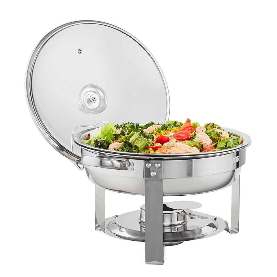 2 PCS 4 Quart Round Chafing Dish Set