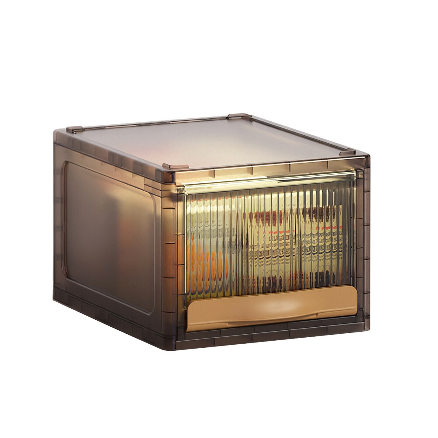 16.5L Stackable Storage Bin Plastic Drawer with Lid Closet Organizer Two Ways Opening Storage Box