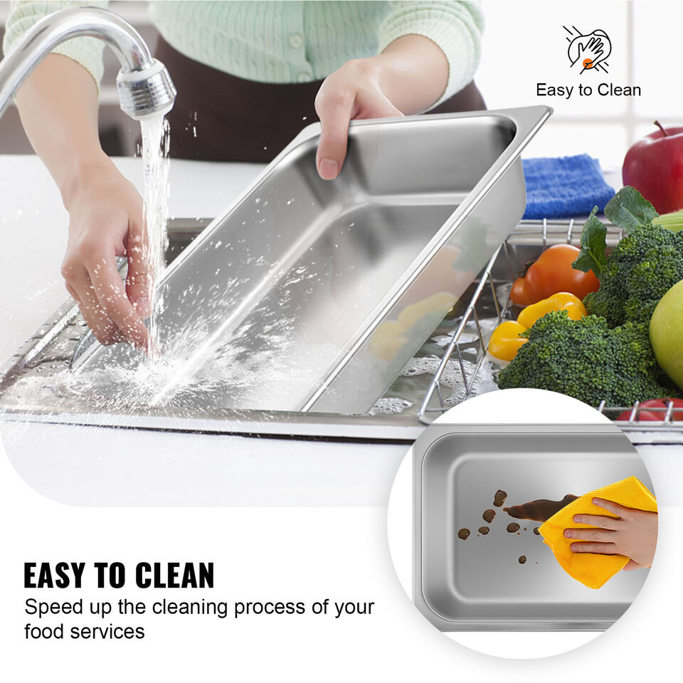6 PCS 4 Inches Deep Steam Table Pans