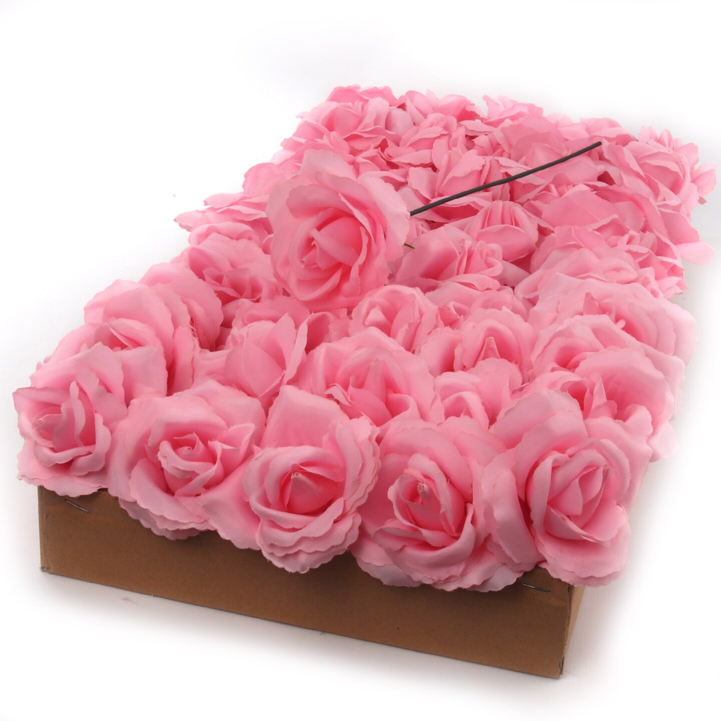 50-Pack: Pretty Pink Silk Rose Picks, 8&#x22; Stems, 3&#x22; Wide by Floral Home&#xAE;