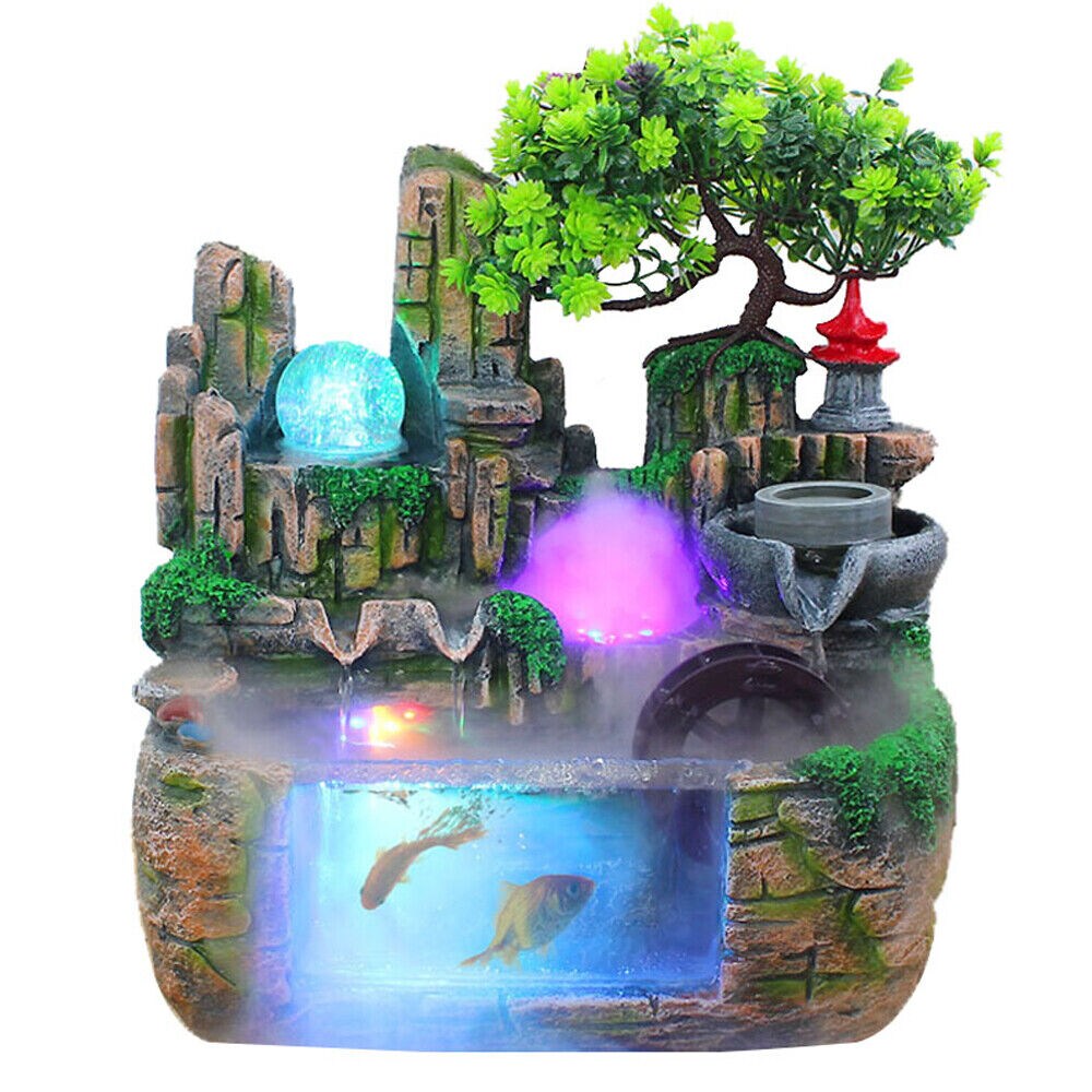 Kitcheniva Rockery Fountain Goldfish Waterfall Feng Shui Desktop Decor