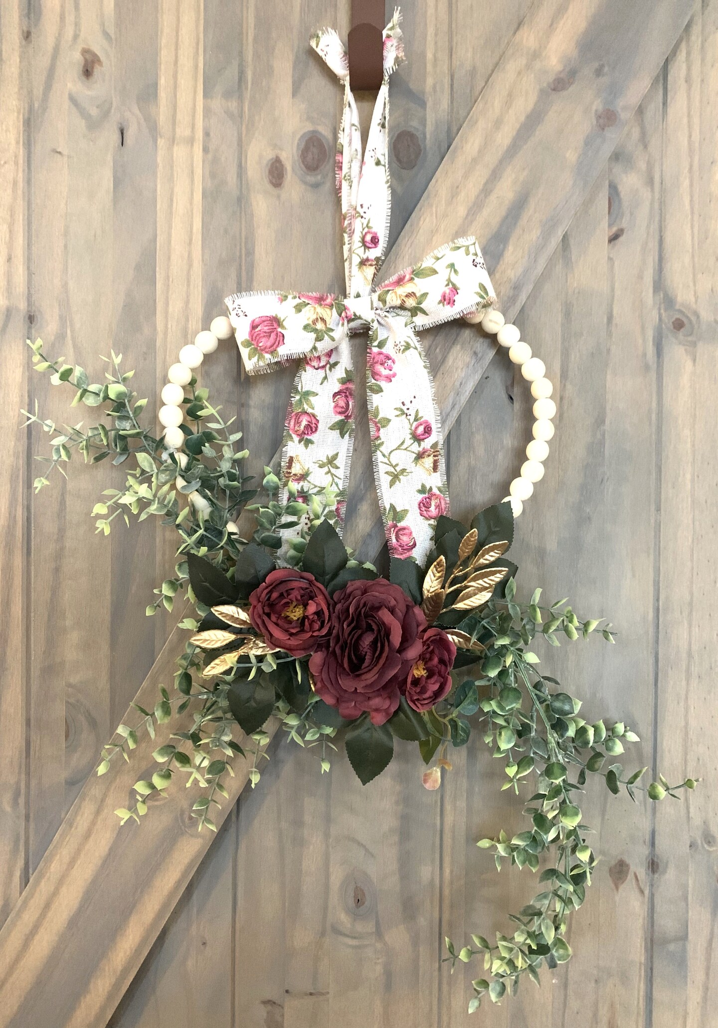 アンティーク雑貨 Shabby Chic Floral Wreath Handmade 405870869483536.jpg