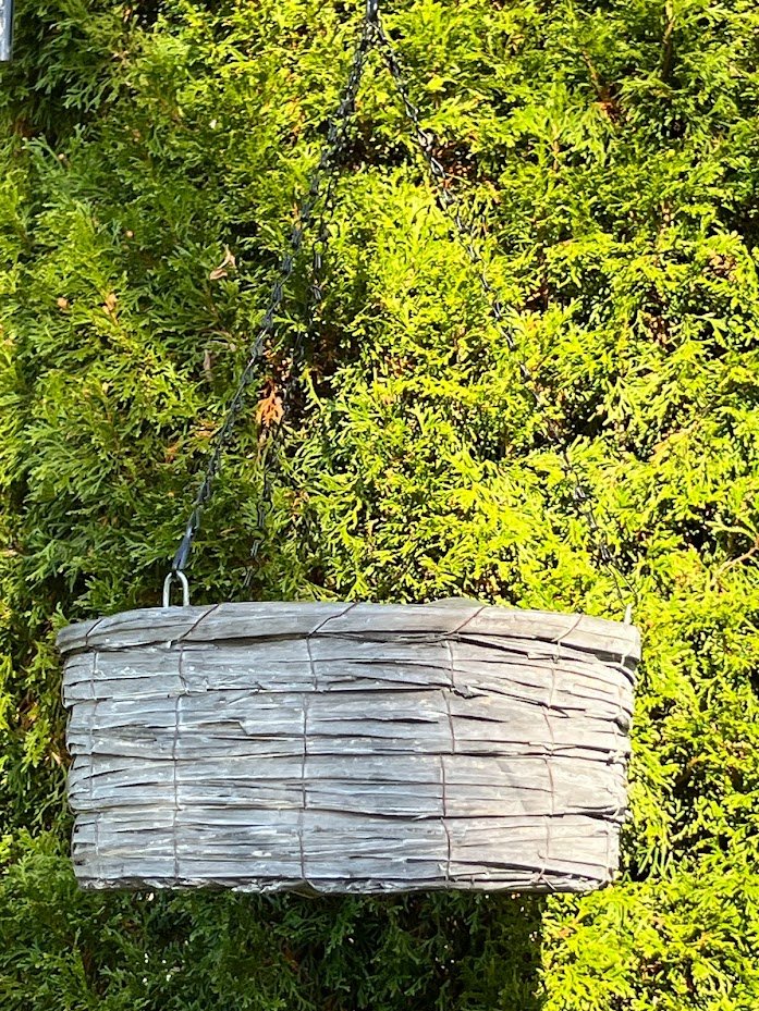 Weathered Wood Hanging Basket