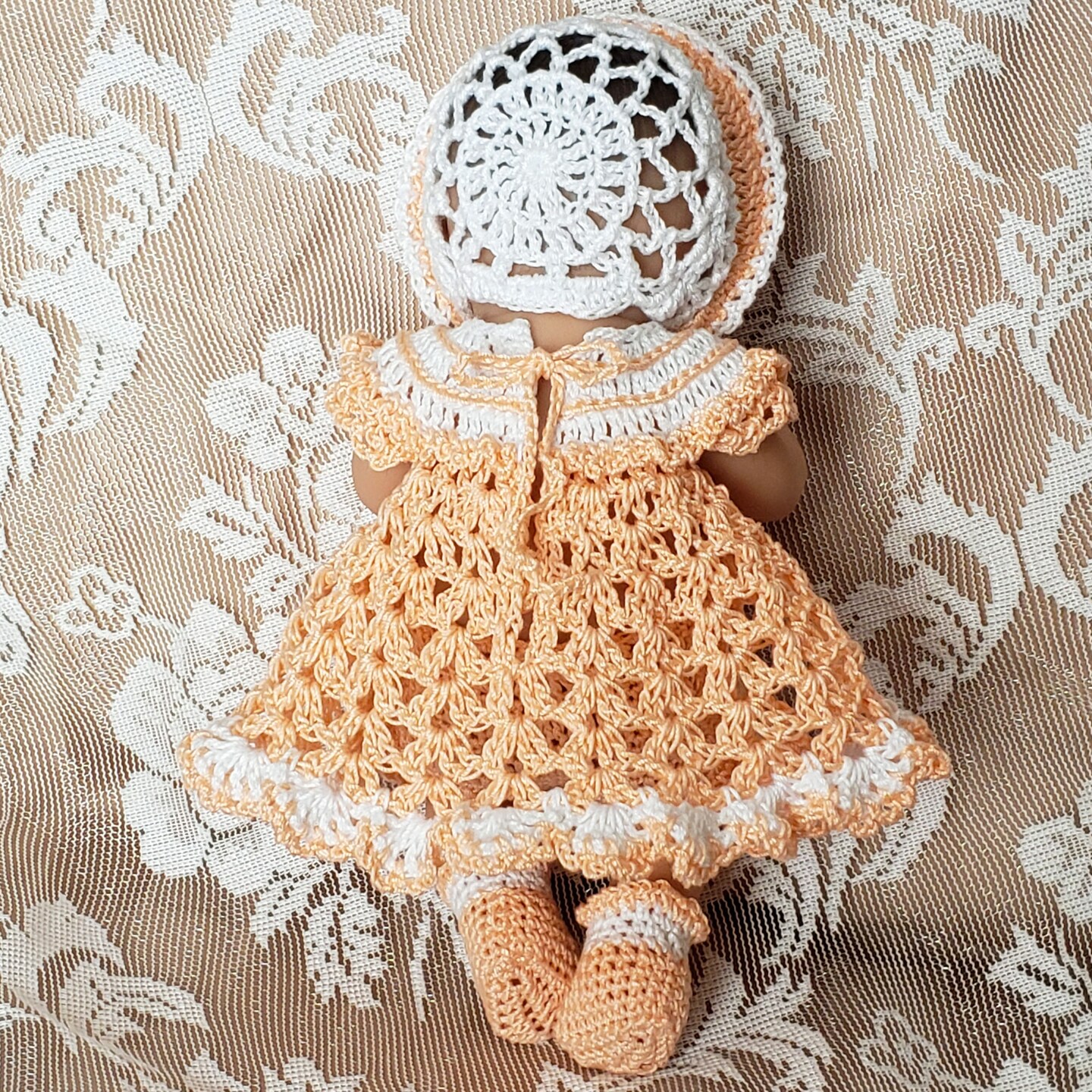 Vintage Crochet Gauze Handmade online Newborn Dress