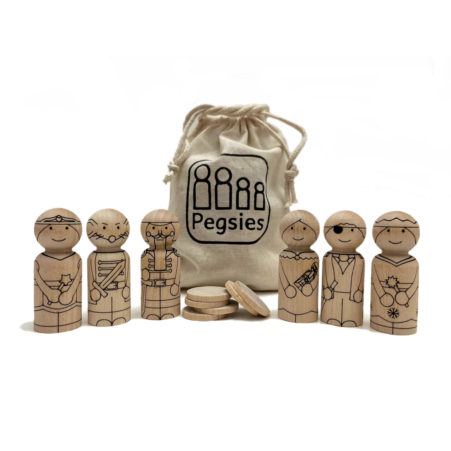 Nutcracker Peg Doll Set by Pegsies&#x2122;
