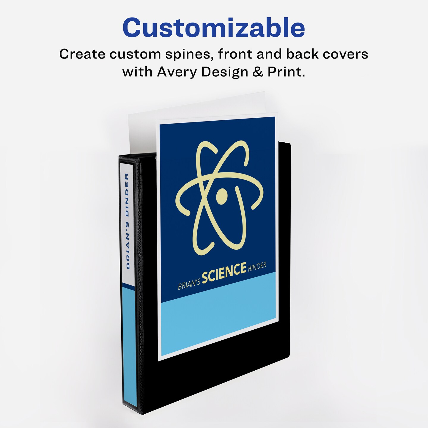 Avery TouchGuard Protection View 3 Ring Binder, Clear View Cover, 1&#x22; Slant Rings, 1 Black Binder (17118)