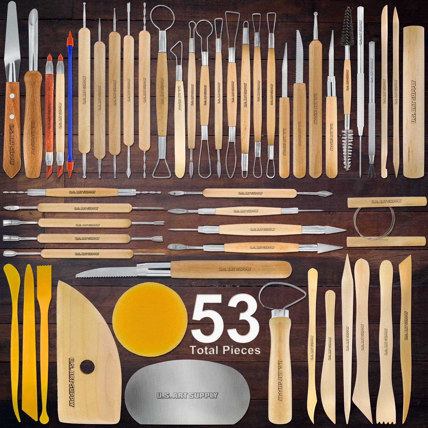 ToolTreaux Complete Pottery Tools Set Sculpting Clay Art Supplies with Tool  Box, 28pc 