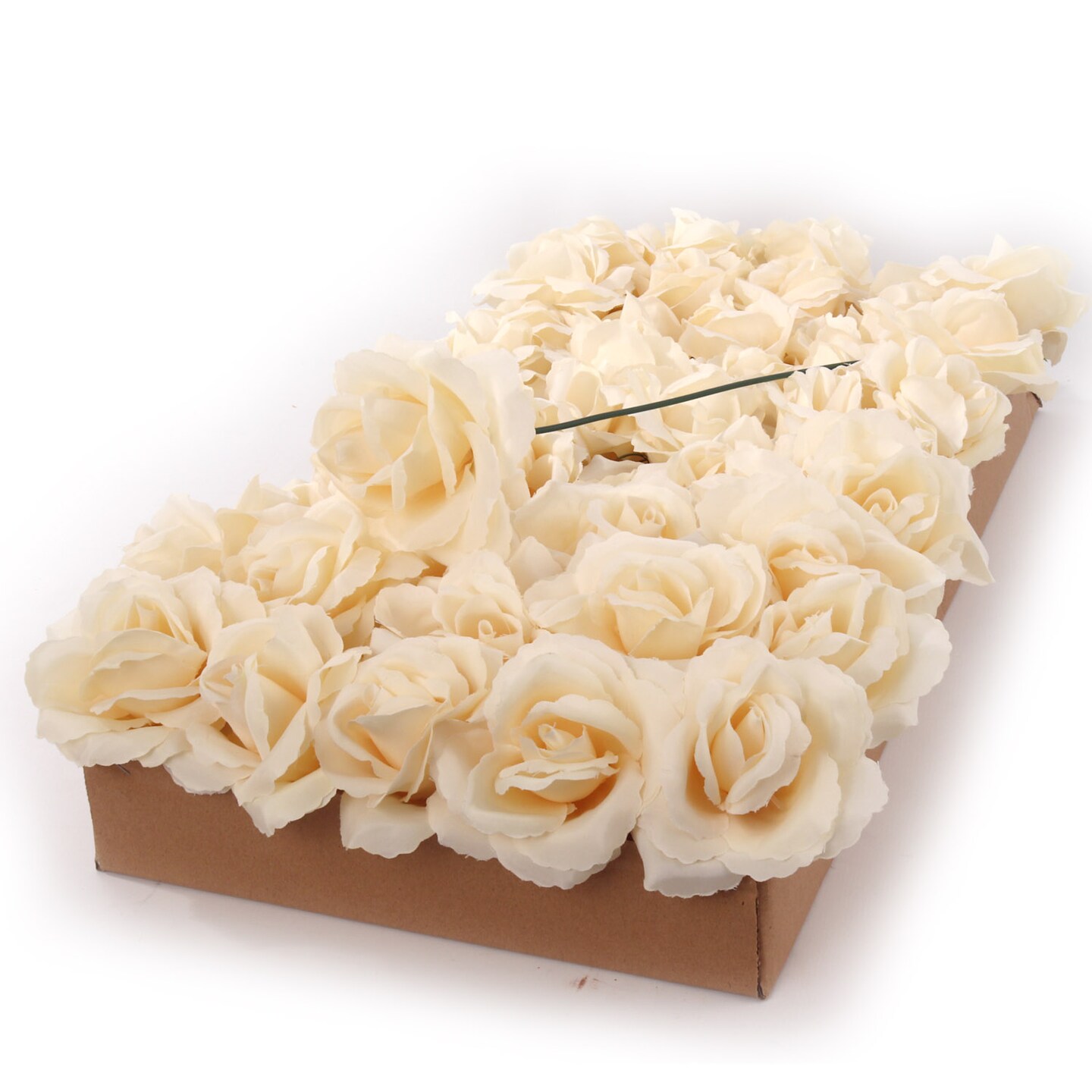 100-Pack: Elegant Ivory Silk Rose Picks, 8&#x22; Stems, 3&#x22; Wide by Floral Home&#xAE;