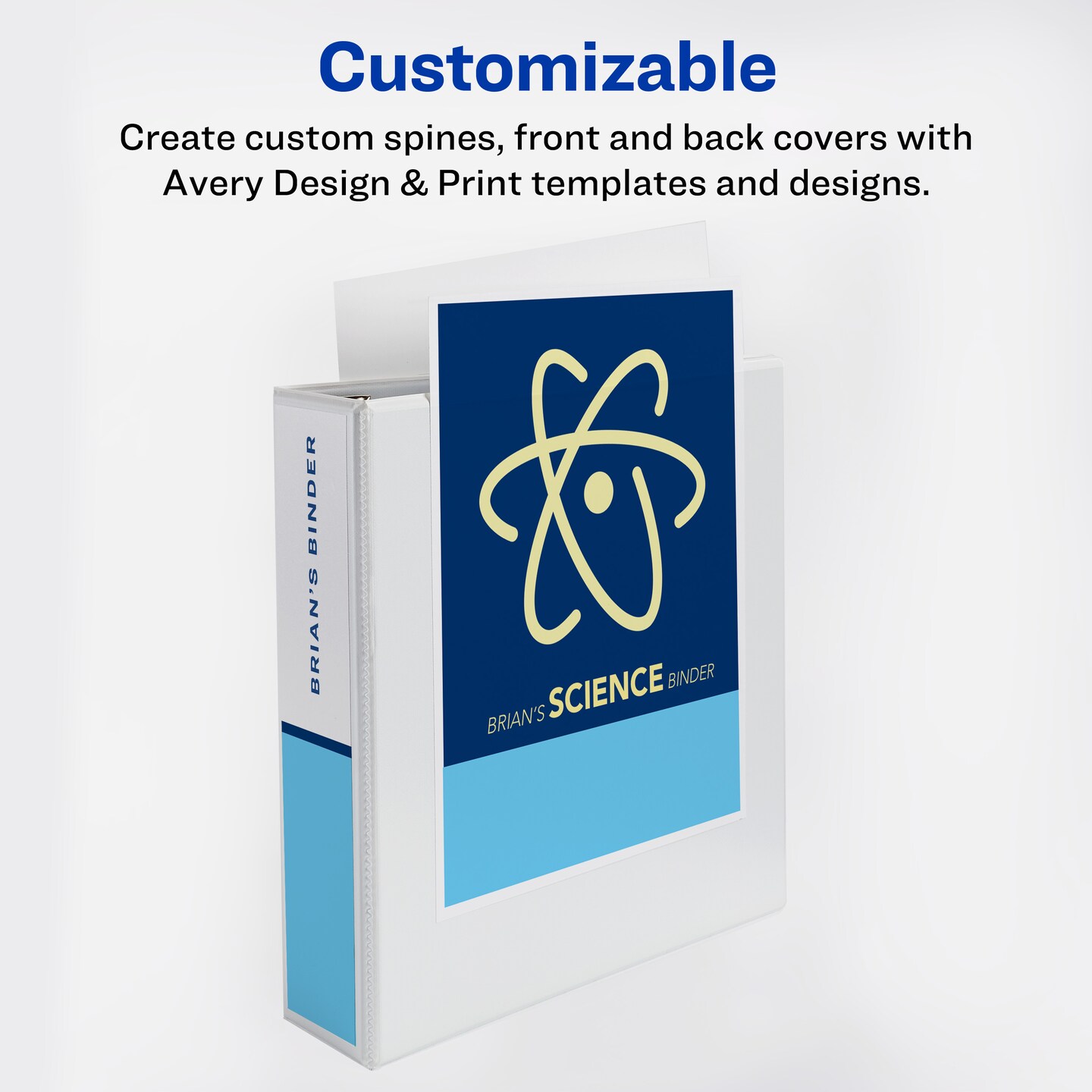 Avery Durable View 3 Ring Binders, 2 Inch Slant Rings, 2 White Binders (46041)