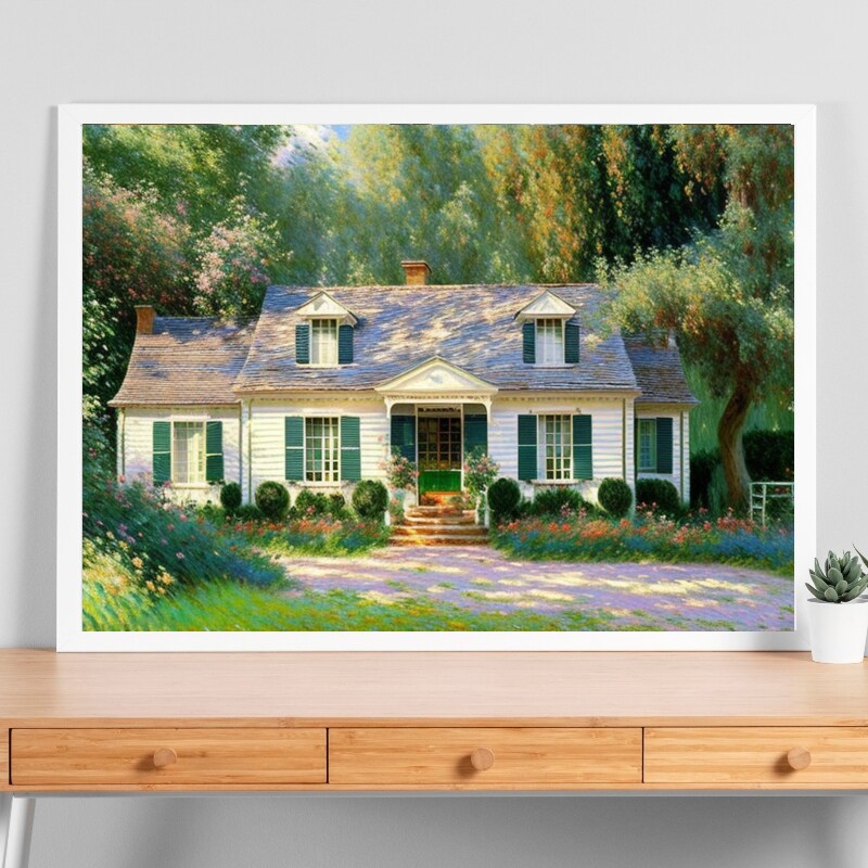 product name is Home or Cottage Custom Watercolor Painting - Lovely Gift or Keepsake, Housewarming or Realtor Gift!
