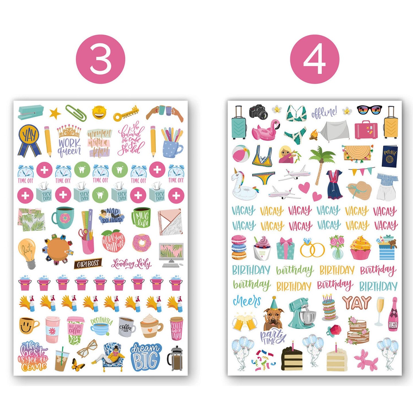 bloom daily planners Sticker Sheets, Classic Planner Stickers V3