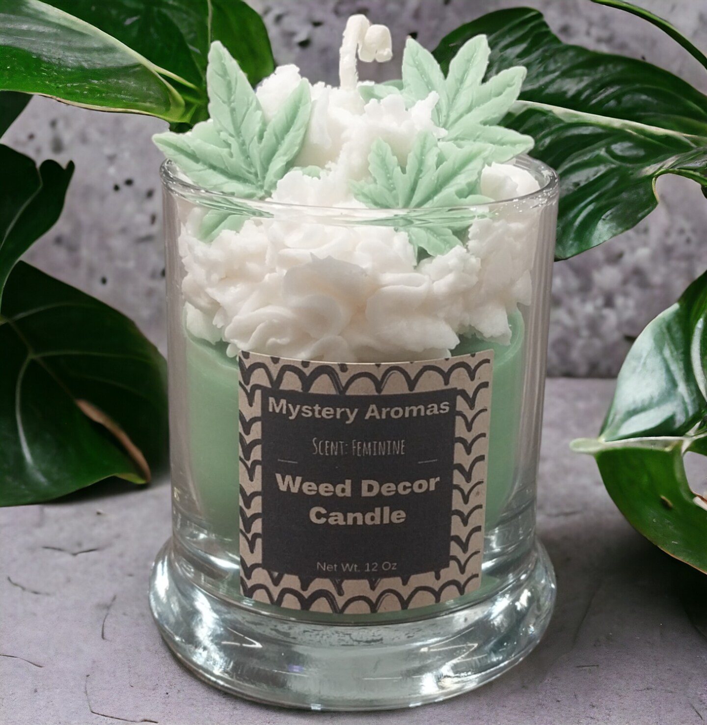 💖 Unique Aesthetic Weed Decor Candle 🌿 | Handmade Christmas Gift