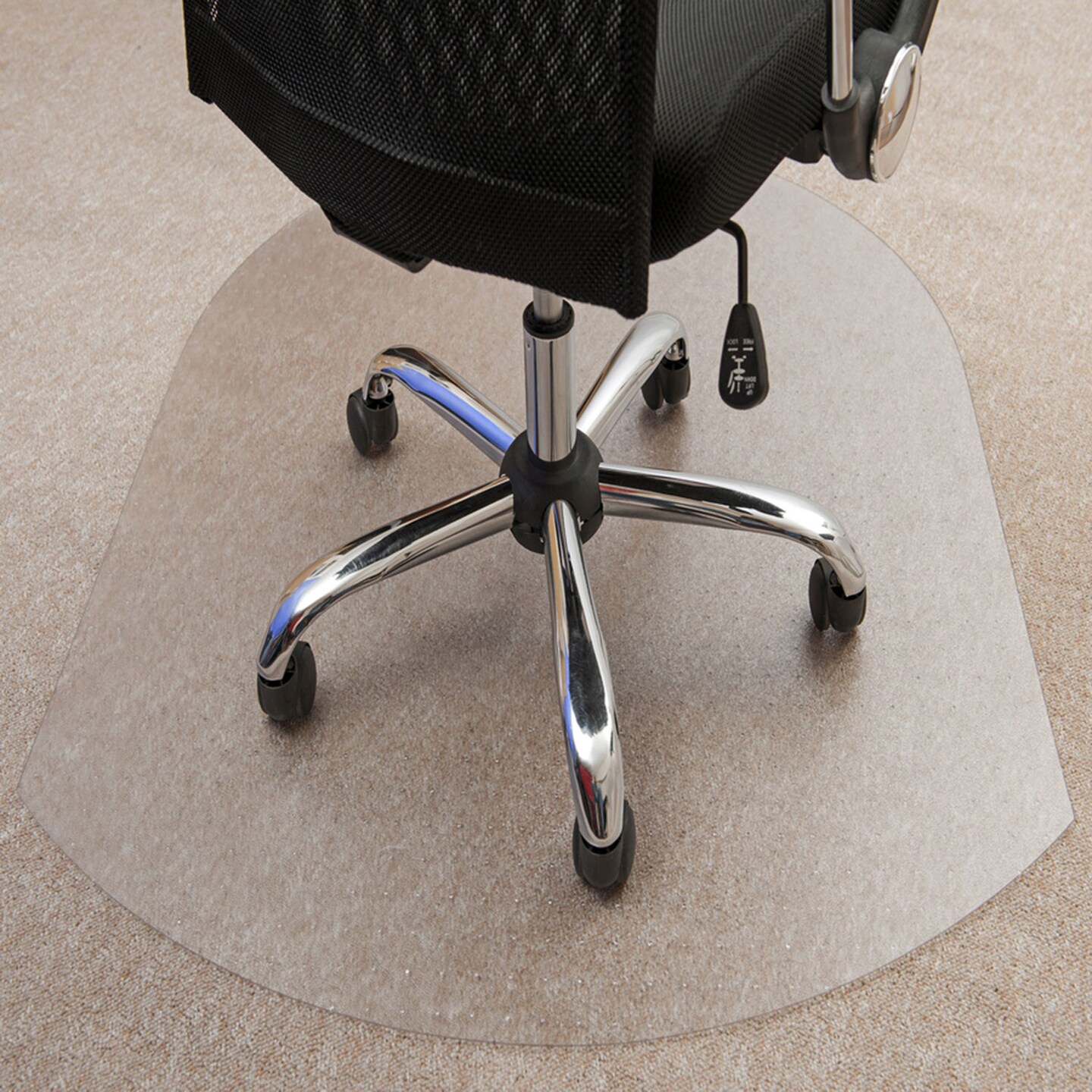 Floortex Clear Contoured Chairmat with Grippers, 39&#x26;quot;x49&#x26;quot;