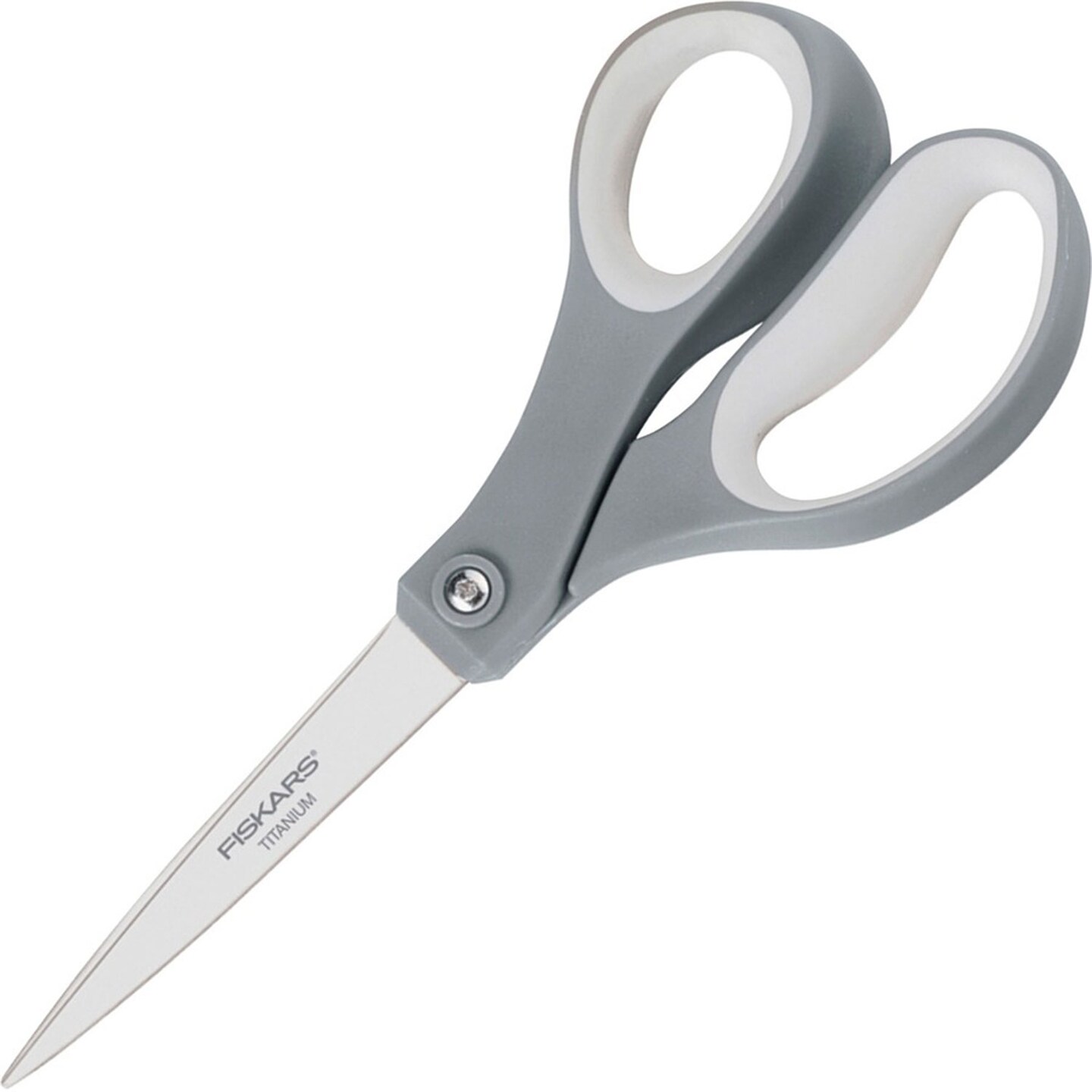 Fiskars Titanium Soft Grip Scissors - Titanium Nitride - Gray - 2 / Pack Fiskars Titanium Soft Grip Scissors - Titanium Nitride - Gray - 2 / Pack