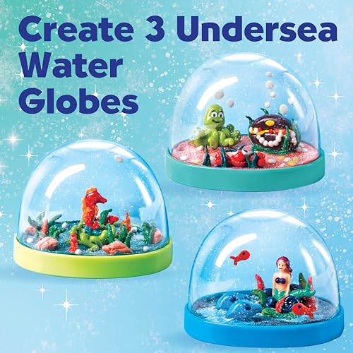 Creativity for Kids Make Your Own Under the Sea Water Globes - Make 3 DIY Snow Globes, Arts and Crafts for Boys and Girls, Kids Activities and Birthday Gifts for Ages 6-8+