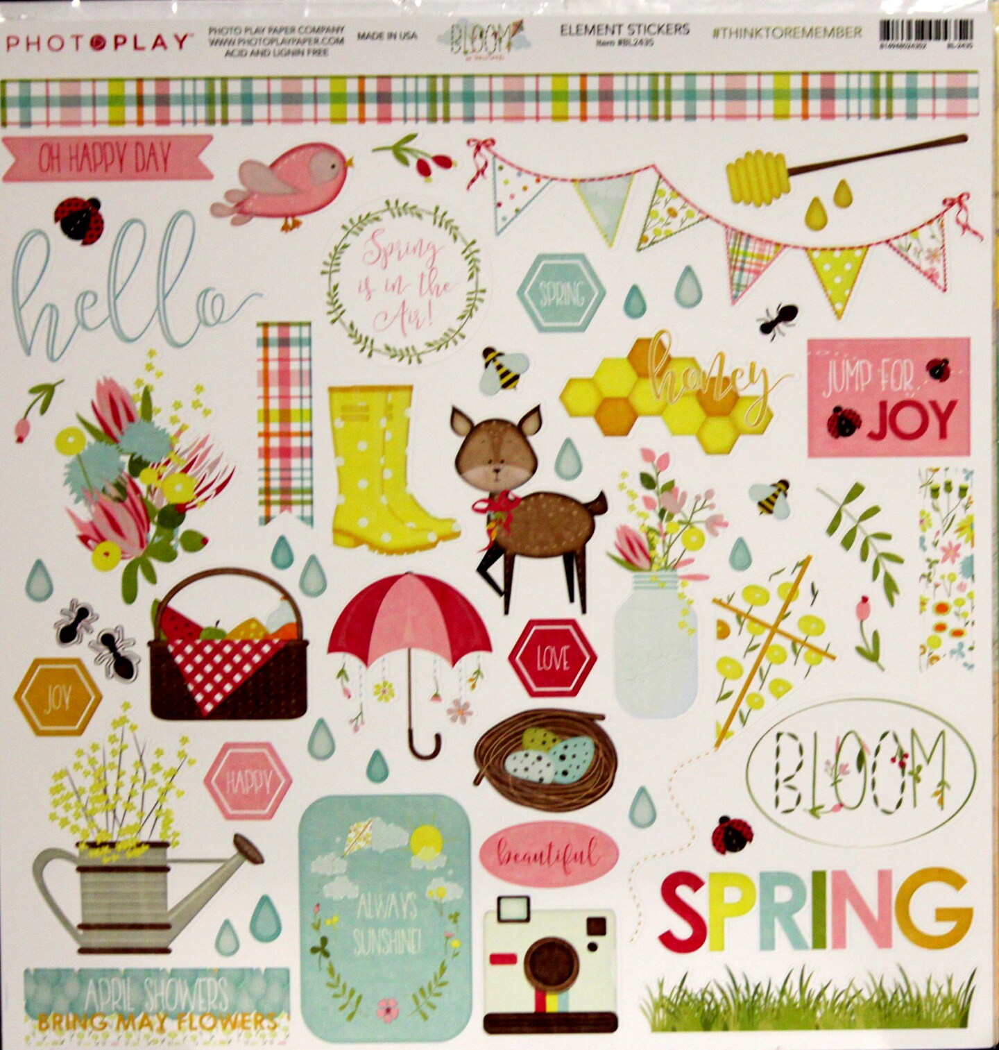 Photoplay Bloom 12 x 12 Cardstock Element Stickers