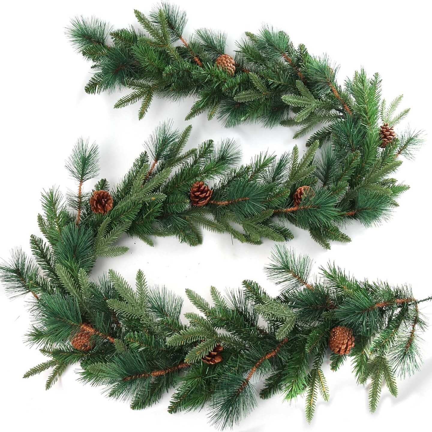 Christmas Garland 9' Artificial Pine Garland Angel Pine with Cones 2