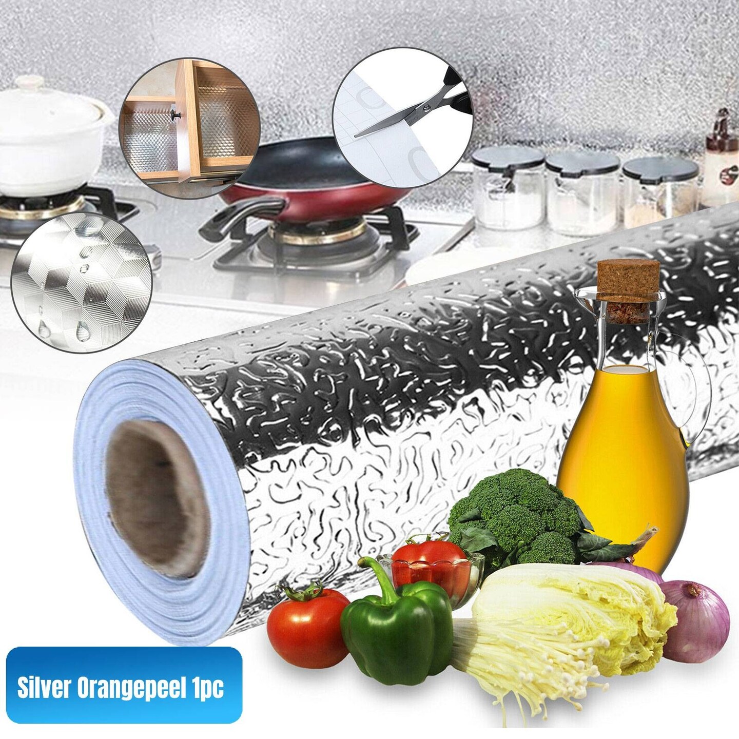 Self-Adhesive Waterproof Oil-Proof Aluminum Foil Kitchen Wall Film