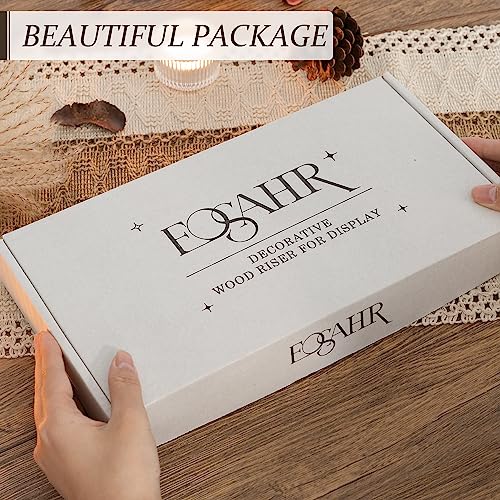 EOSAHR Decorative Wood Riser for Home Decor : Farmhouse Pedestal Stand for Display and Rustic Soap Holder for Sink Organizer - Retro Display Tray for Your Home, Livingroom, Bathroom,and Kitchen