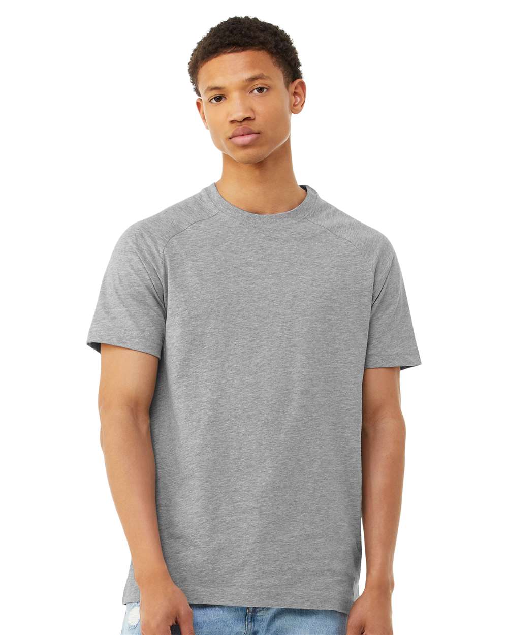 BELLA + CANVAS Heather CVC Raglan Short Sleeve Crewneck T-Shirt for Modern Casual Looks & Custom Printing Tee