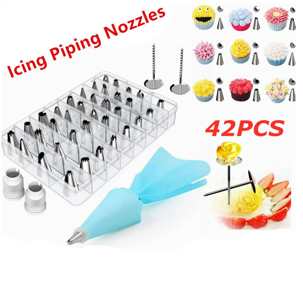 Kitcheniva 42 PCS Cake Decorating Bags Nozzles Piping Tips Pastry Icing