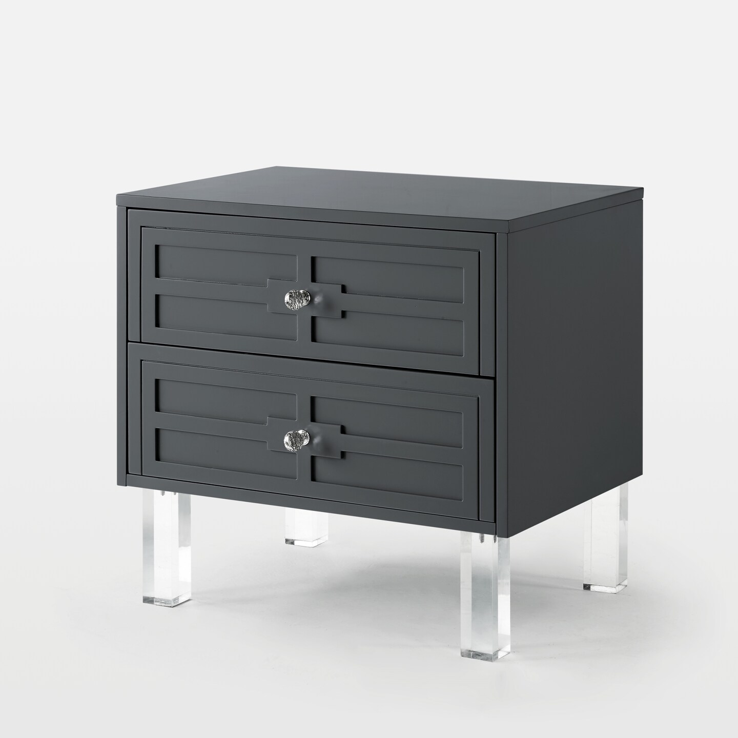 Gillian Modern Lacquered Lucite Leg Side/Accent Table/Nightstand