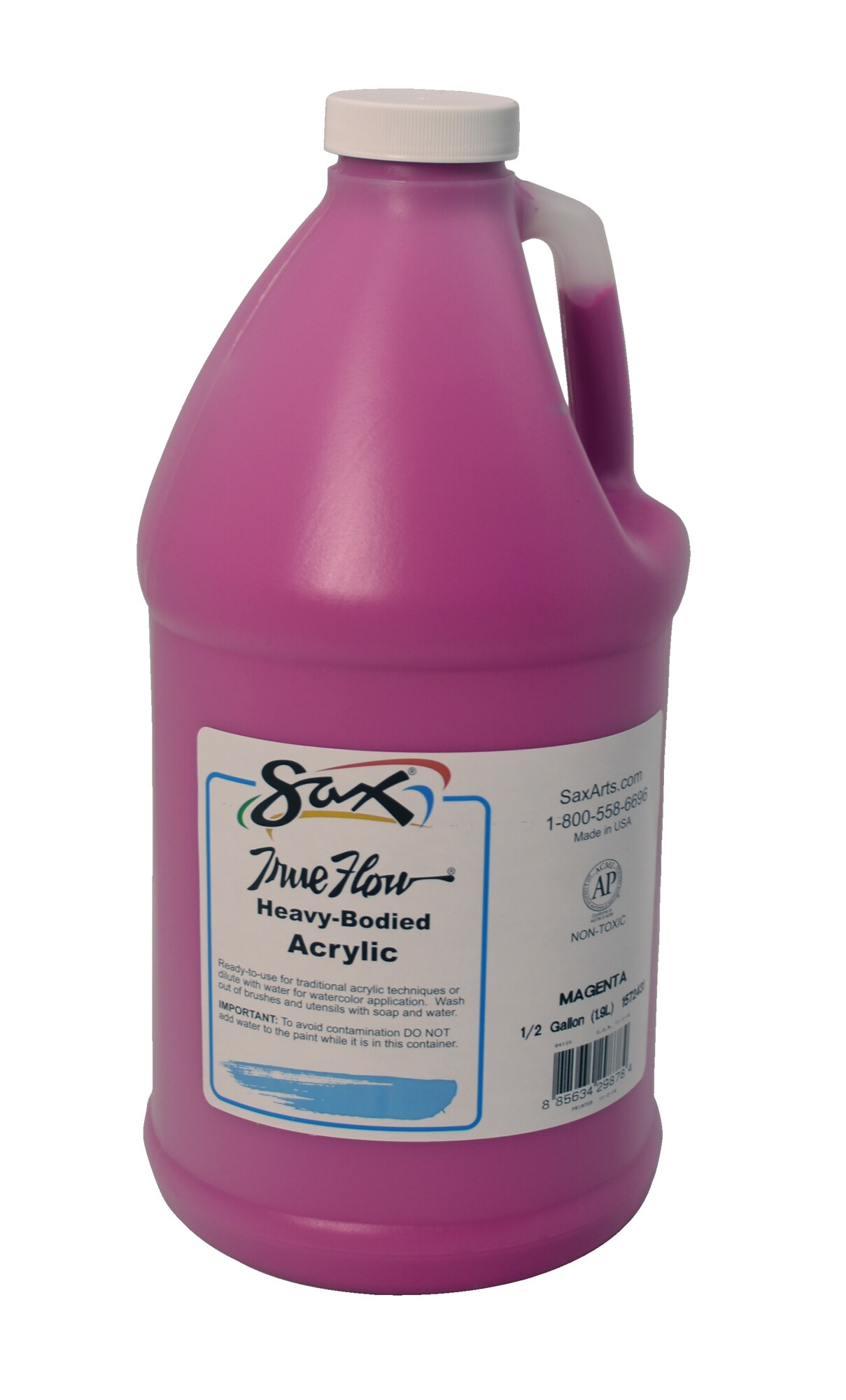 Sax True Flow Heavy Body Acrylic Paint, Half Gallon, Magenta