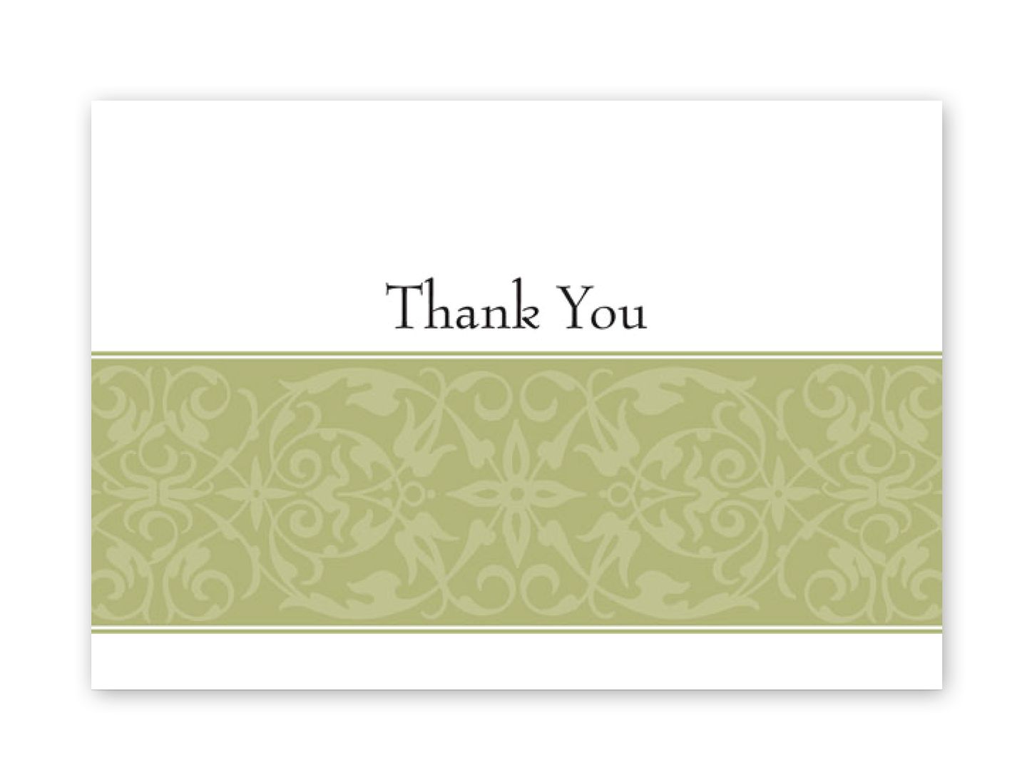 Great Papers! Thank You Note Card and White Envelope, Sage Swirl, 4.75" x 3.375"(folded), 50 count
