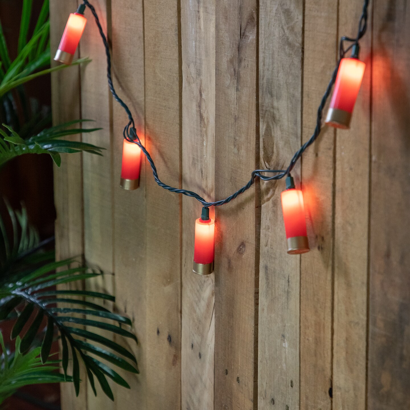 Northlight Shotgun Shells Patio Light Set - Red and Gold - 6&#x27; Green Wire - 10ct