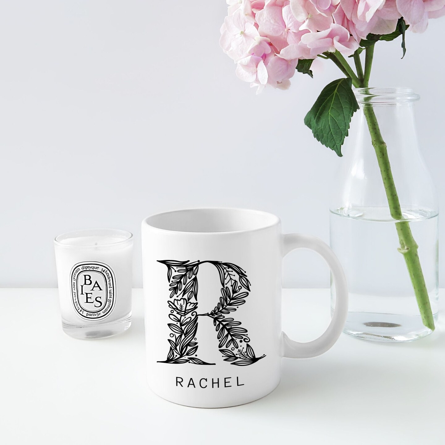 Heather name meaning monogram H personalized mug, Zazzle