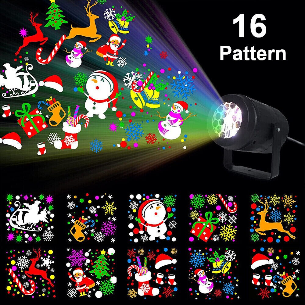 16Pattern Christmas Projector Laser Light Snow