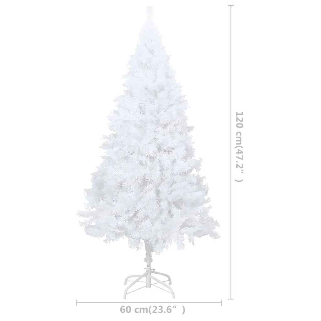 4 ft White Christmas Tree with Thick PVC Branches
