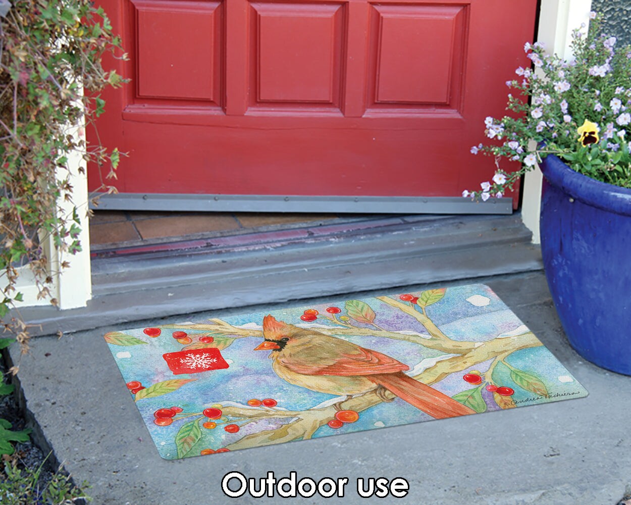 Noel Cardinal Door Mat (18 x 30&#x22;)