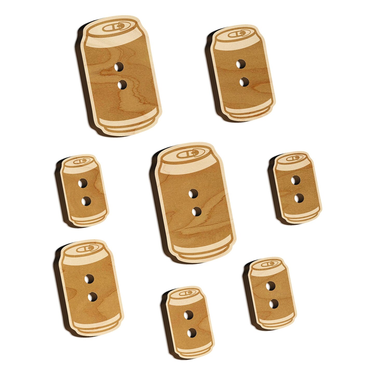 Soda Pop Beer Can Wood Buttons for Sewing Knitting Crochet DIY Craft