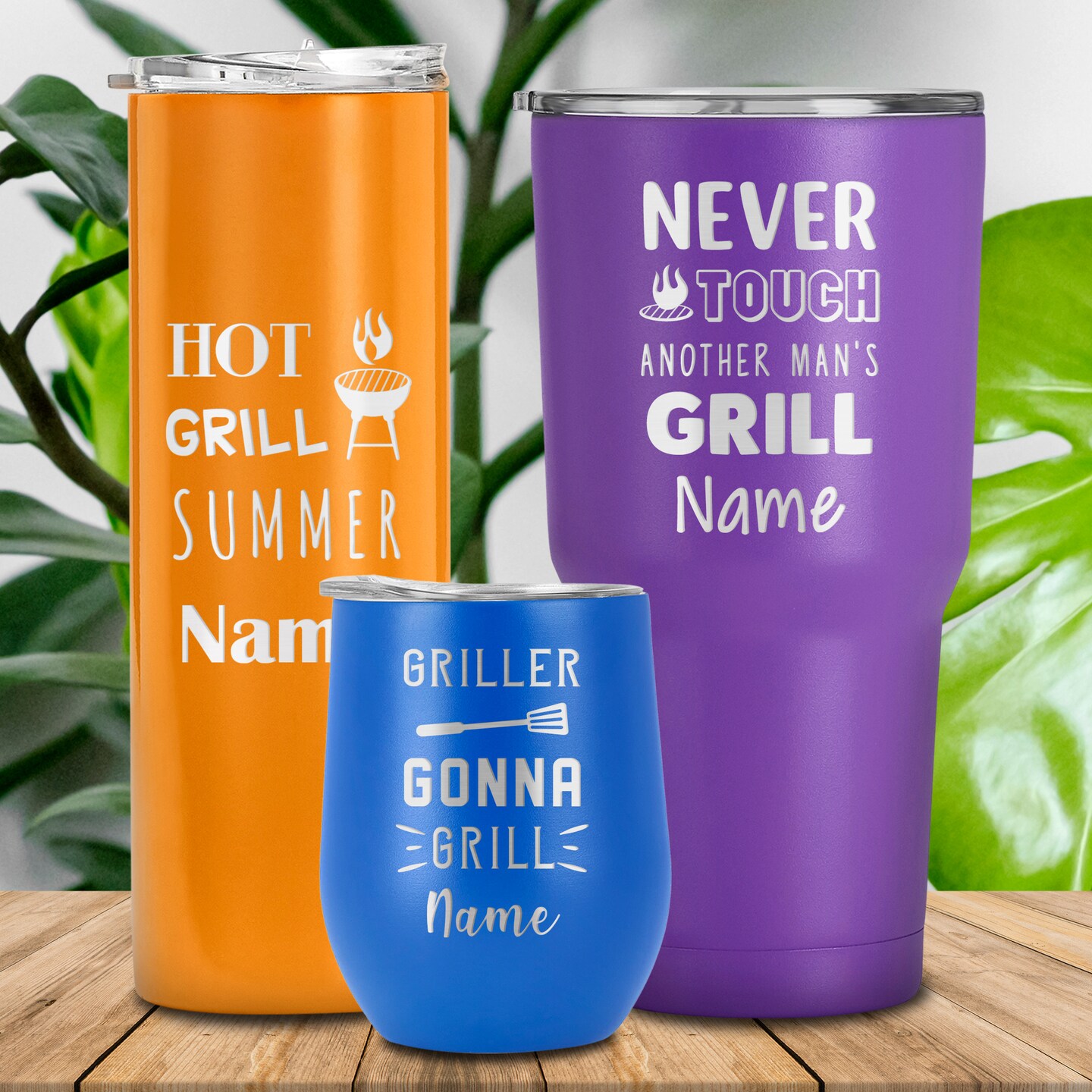 Custom Barbeque Tumbler, Laser Engraved Bbq Lover Travel Mug, Barbecue ...