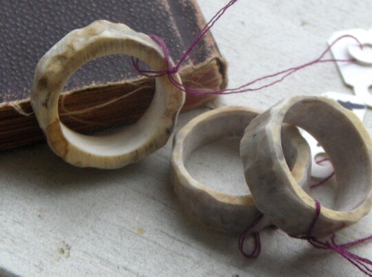 Handmade deer antler on sale rings