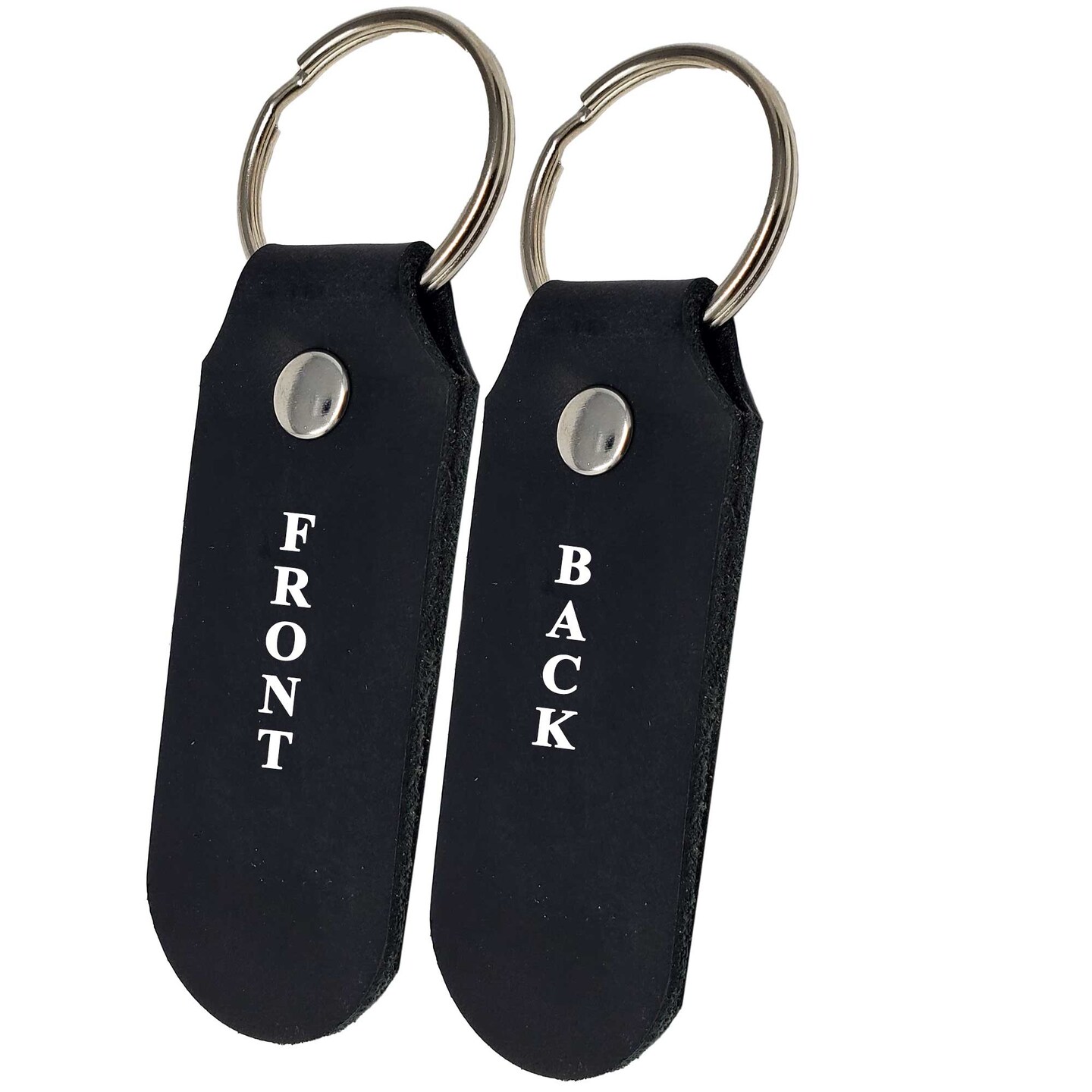 2 Sided Leather Key Chains 10 Pack-Customize it for Promotional Gifts, Fundraising, Events, Wedding - Engrave on Both Sides