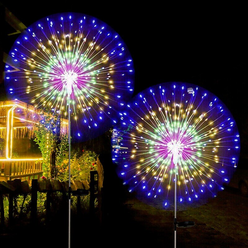 Outdoor Solar Firework Lights - 150 LED Waterproof Garden Decor Lights