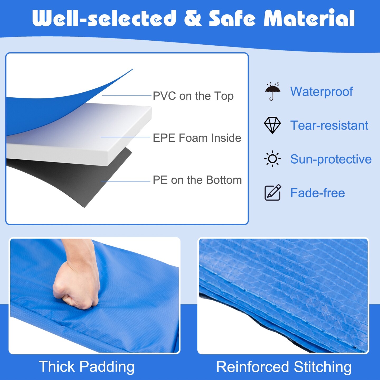 Universal Spring Cover Trampoline Replacement Safety Pad