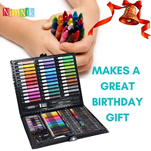NIMNIK Art Supplies Girls Art Set Case - 150 pcs Art Supplies Coloring Set for Ages 3-6 Artist Drawing Kits for&#xA0;Girls Boys School Projects | Art Kits Sets