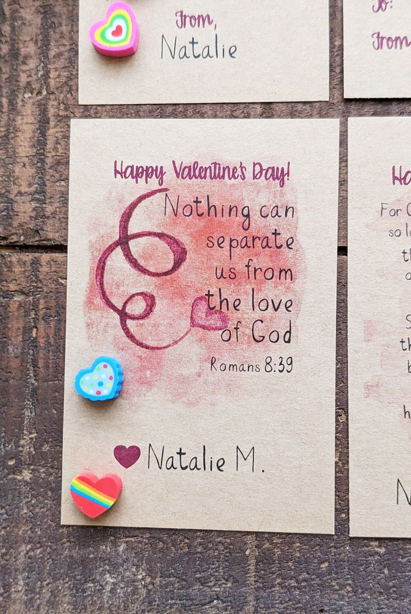 Personalized Bible Verse Valentines For Kids, Printed Custom