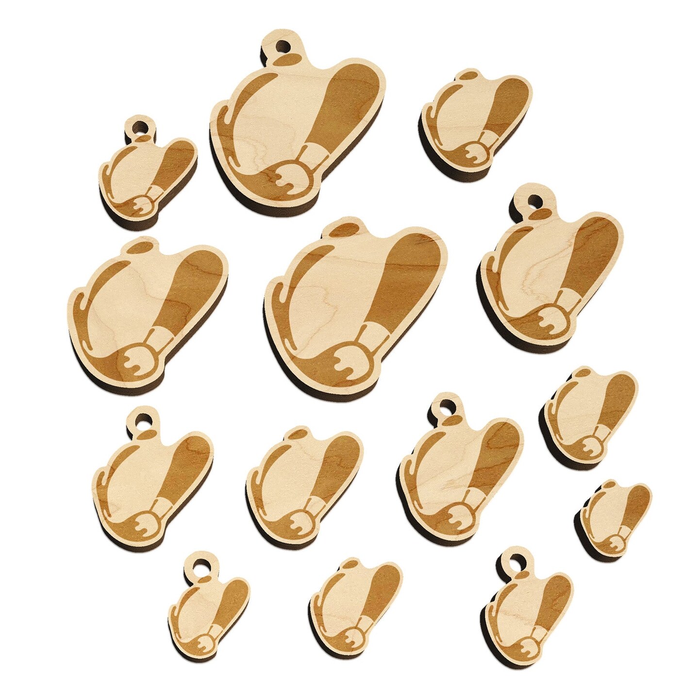 Paint Brush Splatter Mini Wood Shape Charms Jewelry DIY Craft